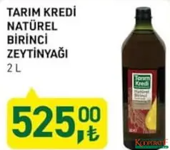 TARIM KREDİ NATÜREL BİRİNCİ ZEYTİNYAĞI 2 L TARIM KREDİ NATÜREL BİRİNCİ ZEYTİNYAĞI 2 L